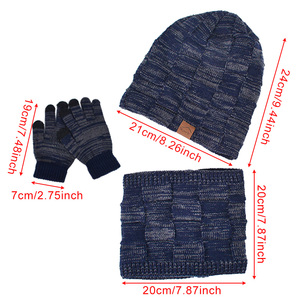 Ensemble de 3 pièces pour bébé en tricot d'hiver : gants, bonnet et écharpe, imperméable au vent, en velours chaud, pour enfants, garçons, bonnets et chapeaux - Product Image 6
