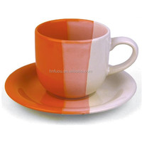 Vaisselle émaillée de couleur, hôtel, tasses à café blanches élégantes, 220cc/350cc, tasse en céramique avec soucoupe, ensemble de couverts de mariage, tasses à café blanches