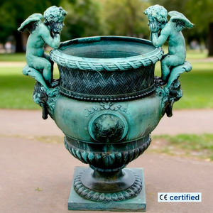 مخصص ملاك روماني تمثال برونزي أصيص زهور عتيق برونزي أصيص زهور معدني برونزي لتزيين المنتجعات والقصر - Product Image 1