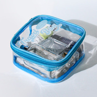 Trousse de Toilette de Voyage Transparente Imperméable à Motif Lettres Tendance en PVC avec Fermeture Éclair et Logo Personnalisé pour Cosmétiques et Maquillage