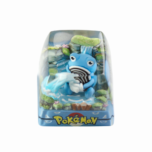 Keycap artisanal en résine <span class=keywords><strong>Poliwag</strong></span> Pokémon imprimé en 3D, usinage CNC, série dégradée, touches foncées - Product Image 1