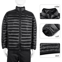 Veste matelassée chauffante d'hiver personnalisée avec batterie intégrée, auto-chauffante, rechargeable, fermeture éclair, résistante à l'eau et au vent, unisexe