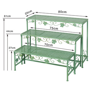 Soporte de plantas de Metal Natural para exteriores, estante de flores moderno a prueba de polvo - Product Image 1