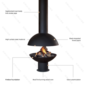 CRUISE sans fumée 360 ° vue panoramique sur la flamme monté au plafond chauffage à l'alcool cheminée suspendue 70cm cheminée au bioéthanol suspendue - Product Image 5