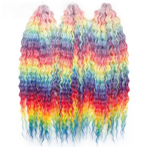 Groothandel Vlecht Haar Deep Wave Niet-brandbaar Hoge Temperatuur Vezel Water Wave Twist Crochet Vlecht Synthetisch Haar Extensions - Product Image 5