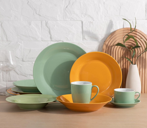High Quality Solid Color Glaze New Bone China Dinnerware Set 18/24/48 Pieces <b>Ceramic</b> <b>Plates</b> Bowls Mugs Complete Tableware - Product Image 4
