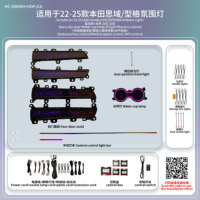 Lumière ambiante LED pour voiture Honda Civic 2022-2023, lumière dynamique de tableau de bord et de porte, lampe décorative avec style ciel étoilé