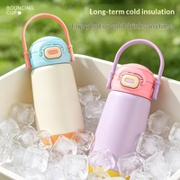 Botella Térmica de Acero Inoxidable 316 de Doble Capa con Colores Contrastantes, Taza de Agua para Mujer con Asa y Tapa de Cierre a Presión