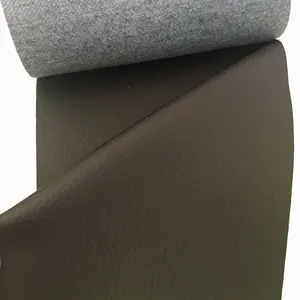 Customization poliestere hometextile tessuto Pu pelle sintetica tappezzeria tessuto in pelle marrone oro tessuto per divano mobili