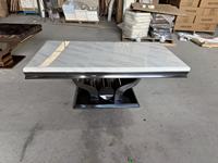 Table basse de salon extensible moderne et simple de luxe, en acier inoxydable, table d'appoint ronde grande et petite
