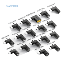 Adaptateur de chargeur PD USB C à angle droit 65W DC 7406 vers USB C, convertisseur 7,4*5,0 mm, chargeur d'ordinateur portable, adaptateur DC femelle vers type C mâle