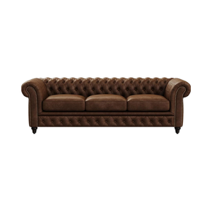 <span class=keywords><strong>Valencia</strong></span> Parma 92 Sofá Chesterfield de cuero Full-Aniline Sofá de cuero italiano Artisan Crafted Nailheads Mid Century Living Room - Product Image 1