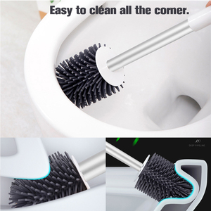 Masthome Plastic Household Wall Mounted Modern <strong>Silicone</strong> Bowl Cleaning TPR <strong>Toilet</strong> <strong>Brush</strong> with Holder Set - Product Image 5