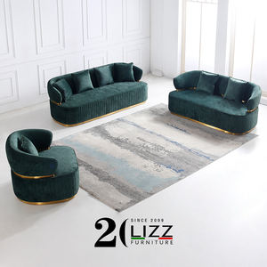 أثاث صالون فوشان أثاث منحني فاخر 1 + 2 + 3 مقاعد غرفة معيشة إيطالية - Product Image 1