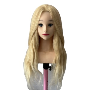 Tête de mannequin en cheveux humains très longs pour la formation en <span class=keywords><strong>coiffure</strong></span> et en cosmétologie des mariées, pour la pratique et les démonstrations de <span class=keywords><strong>coiffure</strong></span> - Product Image 1