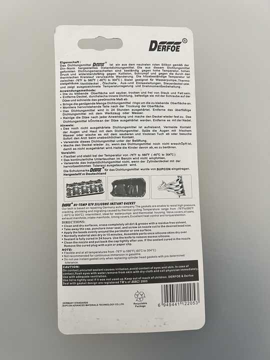 Derfoe 688 High Quality 85g Silicone Gasket Automotive Glue Maker Fluid & Chemicals