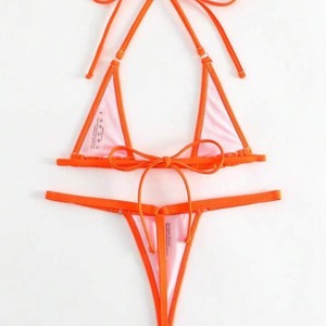Sexy Bikini a Due Pezzi, Costume da Bagno Estremo con Laccetti, Mini Micro Thong, Costume da Bagno Femminile - Product Image 4