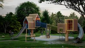 <span class=keywords><strong>Parque</strong></span> Infantil Personalizado para Exterior con Juegos <span class=keywords><strong>de</strong></span> Columpios y Escalada para Niños, Casa del Árbol <span class=keywords><strong>de</strong></span> Madera con Toboganes para Exterior - Product Image 6
