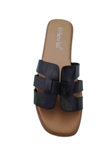 <strong>Women's</strong> Leather Flat Slide Sandals Cutout H-band <strong>Slip</strong>-<strong>on</strong> Slippers Black Brown Casual Summer Beach Daily Walking <strong>Shoes</strong> for <strong>Women</strong> - Product Image 3
