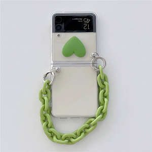 Ins Style Cute Heart Clear Cover nuova custodia pieghevole per telefono <span class=keywords><strong>con</strong></span> catena per Samsung <span class=keywords><strong>Galaxy</strong></span> Z Flip4 3 - Product Image 1