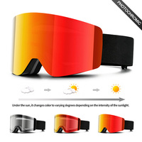 Lunettes de ski magnétiques avec protection CE UV400, lunettes de sport pour le ski et la neige, verres polarisés photochromiques, lunettes de snowboard, logo personnalisé