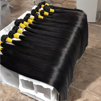 Extensions de cheveux vierges indiens bruts non traités, lisses, Remy, cuticules alignées, double trame, pour tissage
