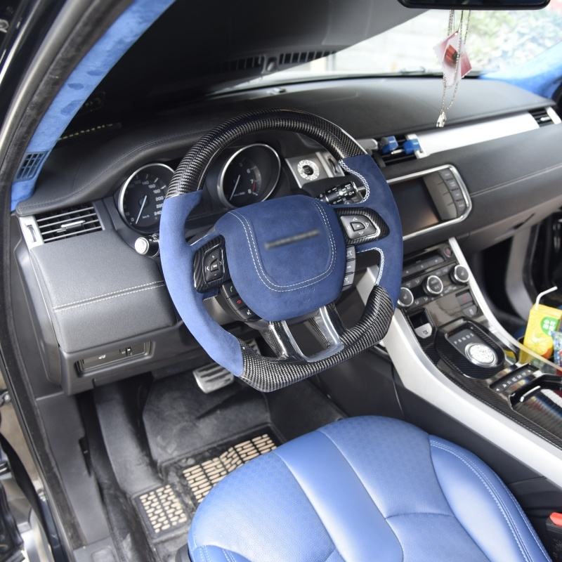 Copripulsante Volante In Fibra Di Carbonio Per Land Rover Evoque 2012-2017 - Accessorio Interni Auto - Foto 10