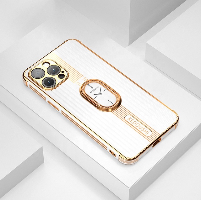 Luxury Stripe Gold Plated Case for IPhone12 11 Pro Max 7 8 Plus XR XS Silicone Electroplate Cover for iPhone SE 2020 Cases