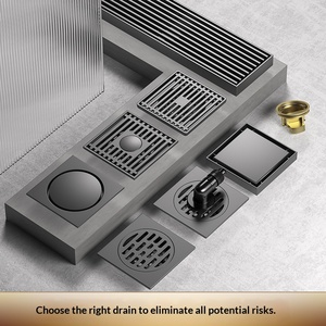 Custom Gunmetal Gray Modern Matte Stainless Steel Full Copper Core Floor Drain Bathroom - Product Image 2