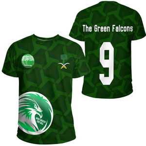 T-shirt de sport de l'équipe nationale d'Arabie Saoudite, personnalisable en gros, pour homme, grande taille, col rond, uni - Product Image 2