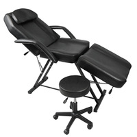 Table de massage/soins esthétiques moderne et minimaliste en PVC, lit de thérapie pliable et portable de qualité professionnelle pour tatouage et broderie