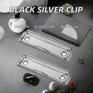 <span class=keywords><strong>VIP</strong></span> FASHION คลิปหนีบกระดาษโลหะสีดำเงิน 100 มม. พร้อมที่แขวน - Product Image 4