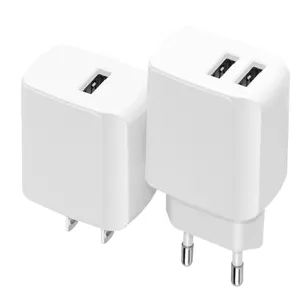 Carregador de parede USB duplo com saída de energia de 10,5 W, adaptador de 2 portas para o iphone 14 13 12 Samsung Google Sony OPPO, plug de carregamento de viagem dos EUA e da UE