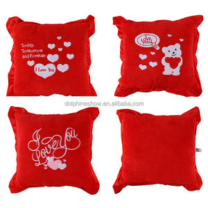 Valentinstag Geschenk Rotes Herz geformtes Kissen Ich liebe dich Großhandel Benutzer definierte Weiche Plüsch Gefüllte Liebes kissen - Product Image 3