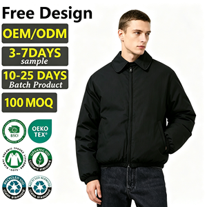 Giacca Invernale Imbottita di Alta Qualità per Uomo, Nero, Oversize, Casual, Stile Bomber, Calda e Spessa, con Zip, Abbigliamento Streetwear - Product Image 1