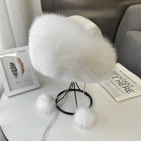 Chapeau en fourrure de renard véritable de luxe, pour voyages en plein air, chaud, véritable fourrure, chapeau bomber, mode hiver, unisexe, chapeau en fourrure Ushanka
