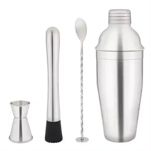 Barzubehör Cocktail-Shaker Jigger-Kit Wodka-Dispenser Ausrüstung Edelstahl 750 ml Cobbler Shaker Barlöffel Muddler