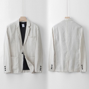 <span class=keywords><strong>Blazer</strong></span> décontracté pour <span class=keywords><strong>homme</strong></span> en <span class=keywords><strong>lin</strong></span> 100% style Old Money italien, coupe ample et légère, idéal pour le travail et les trajets quotidiens printemps/été - Product Image 3