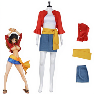 Disfraz de Cosplay de Luffy de One Piece de Saint Vida con Sujetador y Chaqueta, Talla M, Traje de Anime para Mujer - Product Image 1