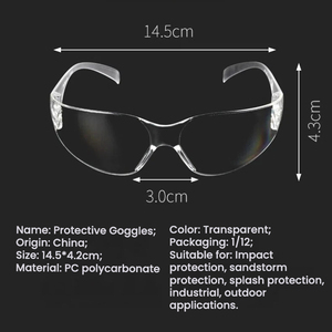 <span class=keywords><strong>Gafas</strong></span> de Seguridad Antivaho, Resistentes a <span class=keywords><strong>Salpicaduras</strong></span>, Impactos, Viento y Polvo, para Laboratorio y Trabajo Industrial - Product Image 4
