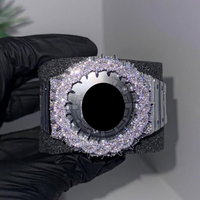 Boîtier de montre GA2100 Hip Hop G-Shock de luxe, testé au diamant, avec lunette et boîtier sertis de moissanite VVS, bijoux de luxe