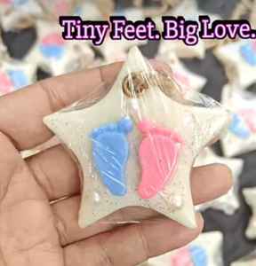 Tableta de Cera Aromática Hecha a Mano con Cera de Soja, Mini Tableta Perfumada con Forma de Pies para Regalo de Baby Shower, Ambientador para Armario - Product Image 1