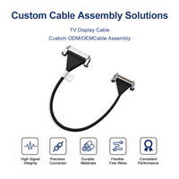 Câble LVDS personnalisé 51 broches, pas de 0,5 mm, pour écran TV, micro-coaxial, gaine PVC, Full HD 4K, approvisionnement direct usine