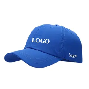 Nylon Vintage Sport Hüte Anpassen 3D Logo Männer 6 Panels Stickerei einfarbig Frauen Baseball Hut für Erwachsene