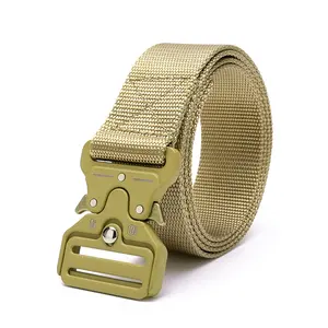 China XINXING Wholesale Khaki Nylon Webbing Pants Belt Adjustable Quick Release RB27 Yellow Nylon Tactical Belt for Men