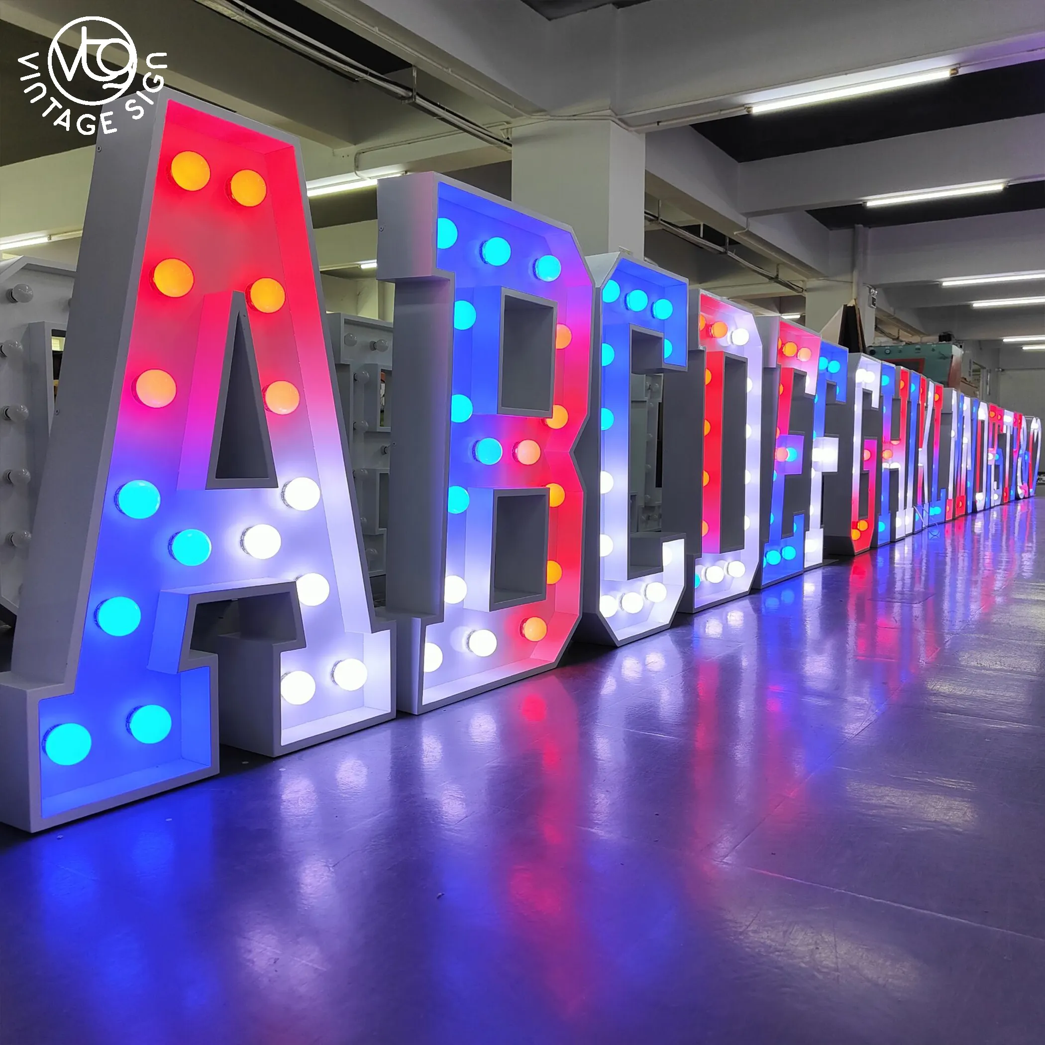 Giant Lit Bright Sign Board Love Letters Wedding Bulb Letter Advertising Decoration Marquee Letter With High Quality