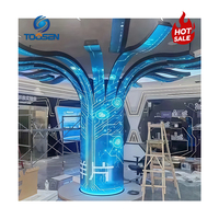 Pantalla LED cilíndrica de empalme sin interrupciones Toosen P0.9 P1.2 P1.5 P1.8, pantalla de video LED flexible digital 8K HD para vestíbulo de hotel