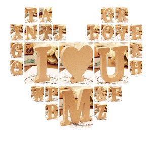 Wooden <b>Letter</b> <b>Ornaments</b> Mdf Laser Cut Wedding Decorative Props Diy Home Craft Rustic Style Multi Piece Package - Product Image 2