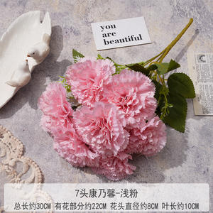 M153 Flores de Seda de Un Solo Tallo 7 Ramas Flor Artificial <span class=keywords><strong>Claveles</strong></span> Día DE LA Madre Decoración del Hogar - Product Image 6