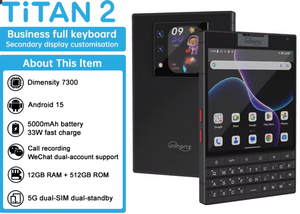 Unihertz 8849 Titan2 5G, Teléfono Resistente para Negocios, Pantalla Dual, Teclado Físico QWERTY, 12+512GB, 5000mAh, Carga Rápida de 33W - Product Image 2